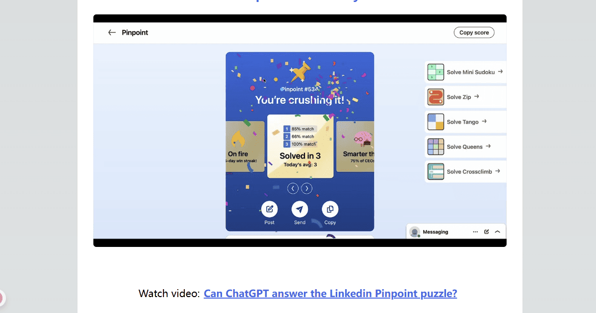 Linkedin Pinpoint Answers 537